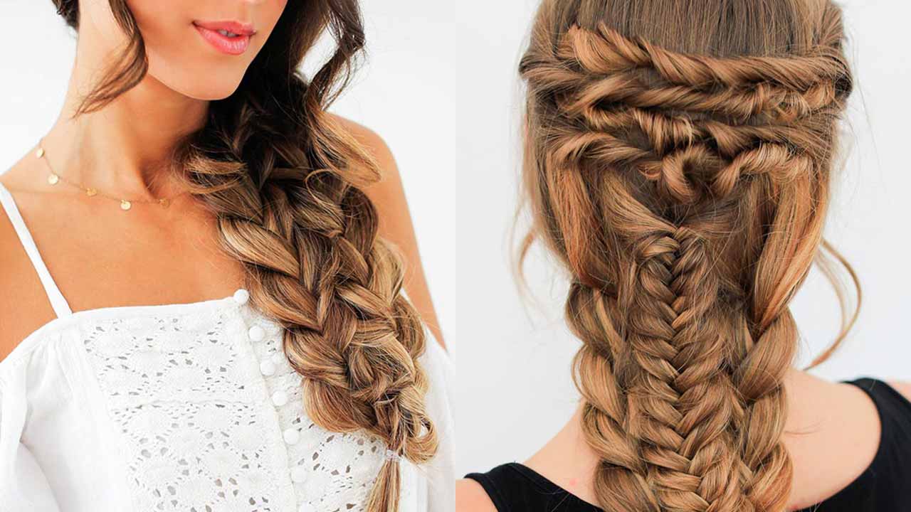 Image of Double French braids alt hairstyle