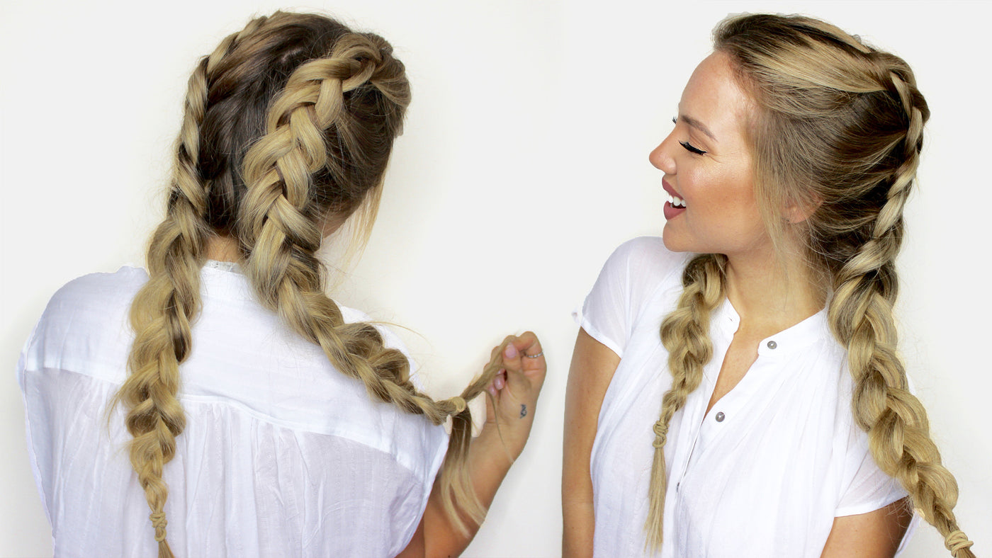 Double braided ponytail . summer hairstyles for black women on blow-dried  hair 