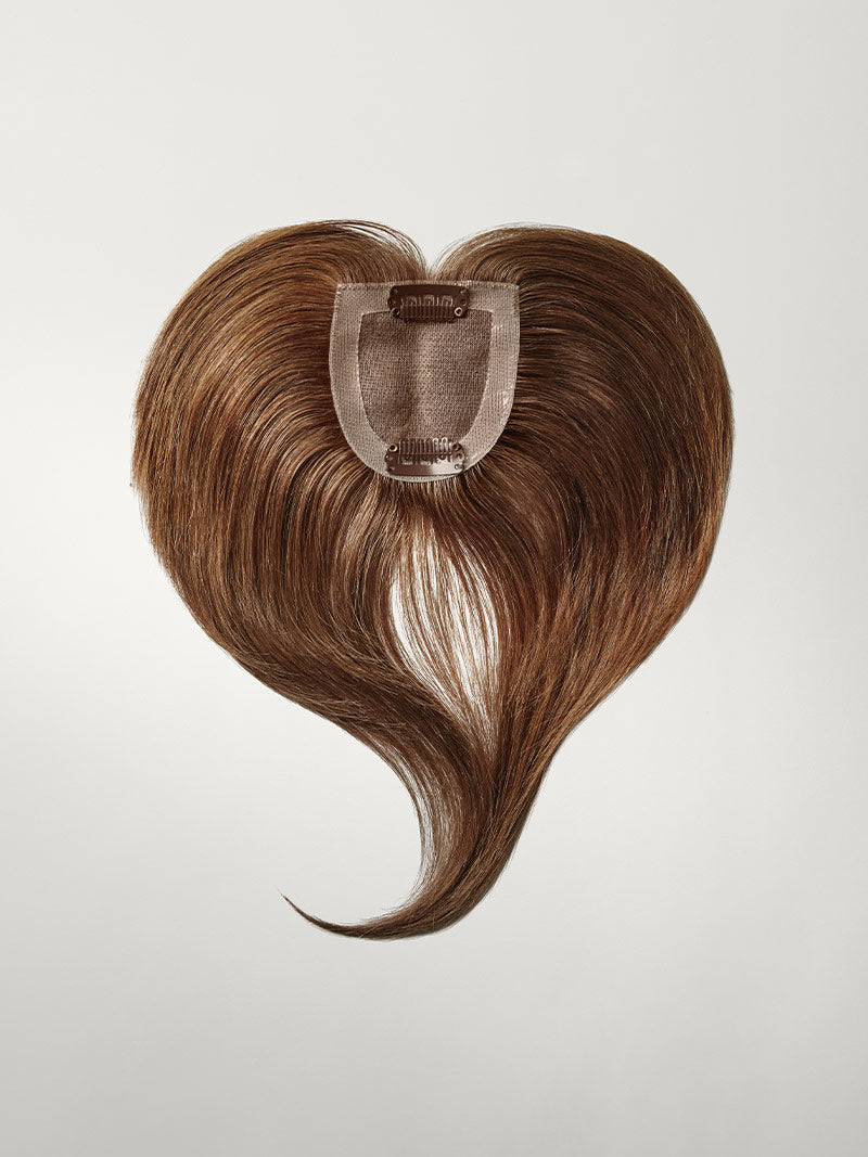 Chestnut Brown Clip-In Curtain Bangs