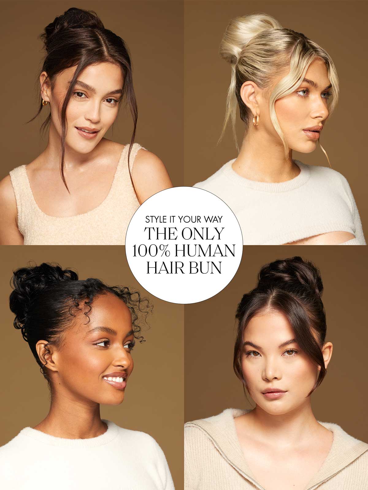 Neutral Brown Clip-In Bun