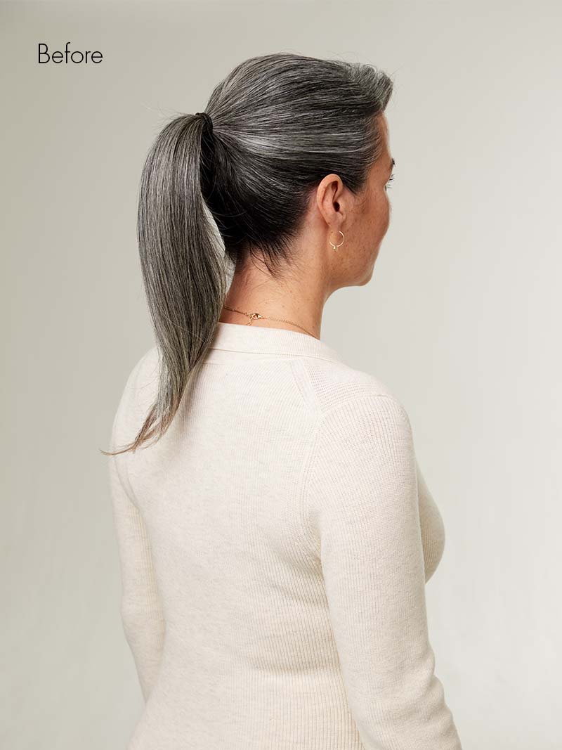 ♡ cute grey high ponytails
