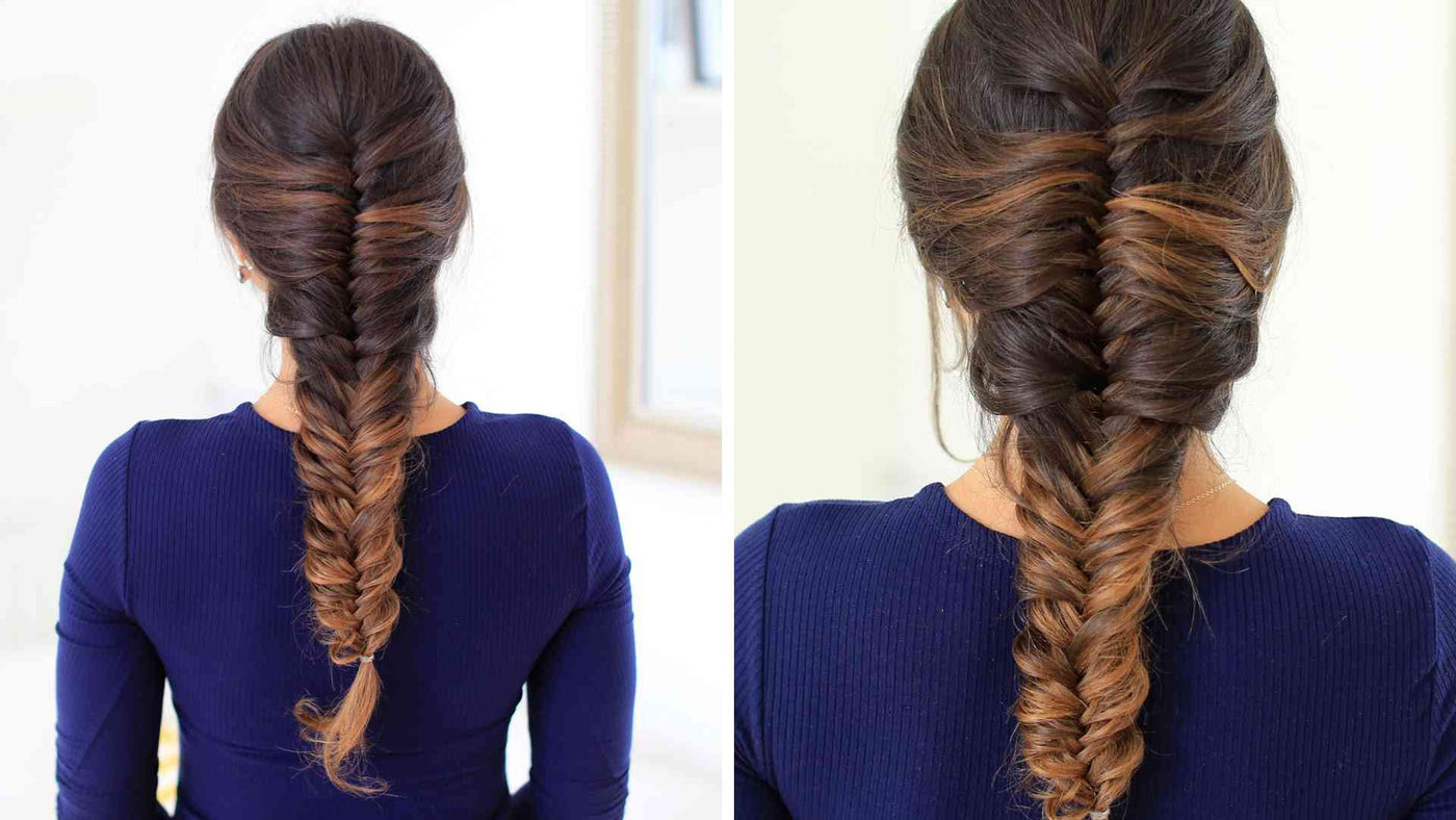 fishtail braid back of head